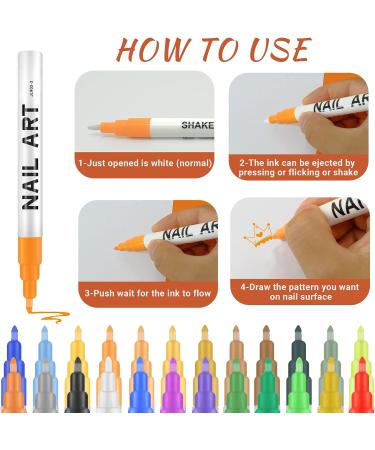 24 Pcs 3D Nail Art Pens - Nail Polish Design Kit for DIY Nail Painting - Graffiti Pen Set for Girls - 24 Colors - Buy Online on GoSupps.com