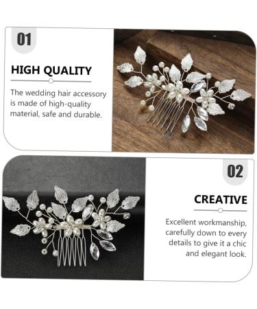 Ipetboom Bridal Hair Accessories Wedding Hair Accessories Crystal Wedding Hair Accessory Bride Headpieces for Wedding Rhinestone Barrettes Pearl Zinc Alloy Bridesmaid Hair Comb - Buy Online on GoSupps.com