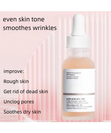 30mlLactic Acid 5% + Ha 2% Lactic Acid Pore Shrinking Essence Lactic Acid 5% Serum Lactic Acid Pore Minimizer Serum Facial Moisturizing Essence Collagen Serum with Hyaluronic Acid Face Serum for Women - Buy Online on GoSupps.com