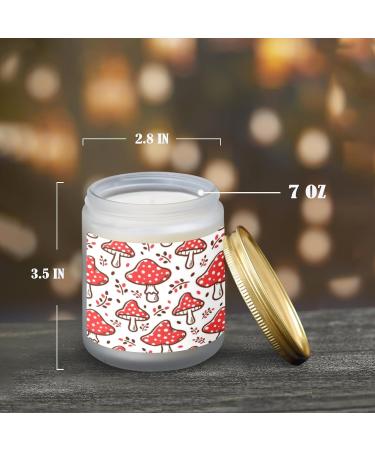 Orange Lemon Aromatherapy Candles - Scented 7 oz Jar | Long Lasting Home Fragrance Gift Set for Women | Birthday Present with Red Mushroom Pattern - Buy Online on GoSupps.com