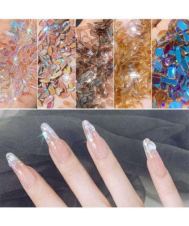 3D Aurora Rhinestone Nail Art Decoration - 100pcs Mixed Shapes Crystal Crafts for DIY Nail Designs - Buy Online on GoSupps.com