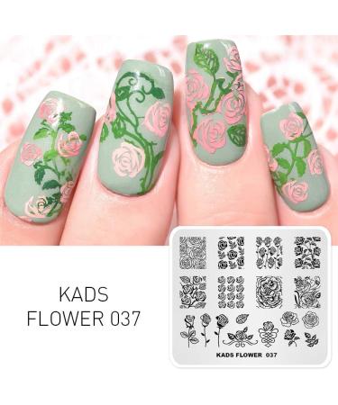 KADS Nail Stamping Plate Rose Flower Nature Image Template for DIY Manicure - FL037 - Buy Online on GoSupps.com