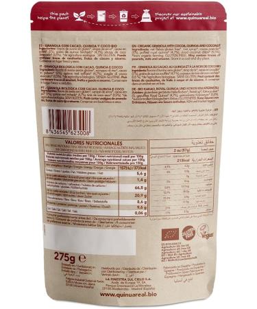 Real quinoa granole with cocoa and coconut gluten free ORGANIC - Quinua Real - 275 g - Buy Online on GoSupps.com