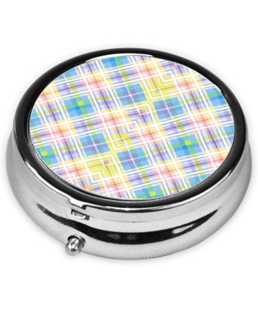 Colored Lines Portable Metal Pill Box - Round Mini 3-Compartment Organizer for Small Pills | Travel Essential - Buy Online on GoSupps.com