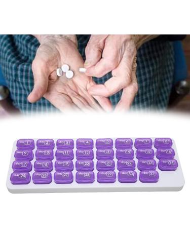 Monthly Pill Organizer | 4-Week Vitamin Case & Travel Medicine Holder - 31 Day Small Compartments - Buy Online on GoSupps.com