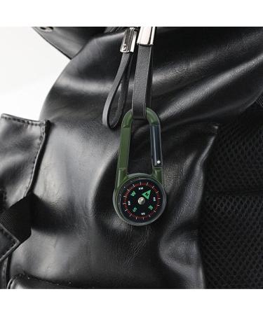 Multifunctional 3-in-1 Compass with Carabiner Hook & Thermometer | Portable Metal Key Ring for Camping & Hiking - Buy Online on GoSupps.com