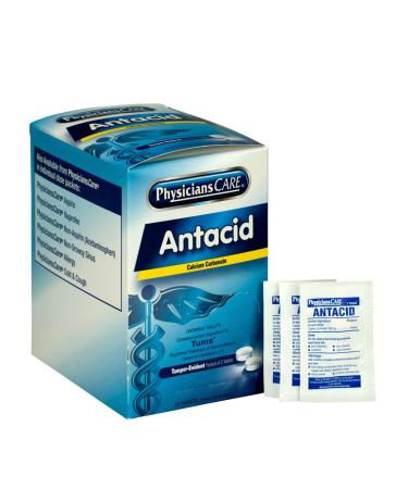 PhysiciansCare Antacid Heartburn Medication 2 Tablets Per Packet Box of 50 Packets