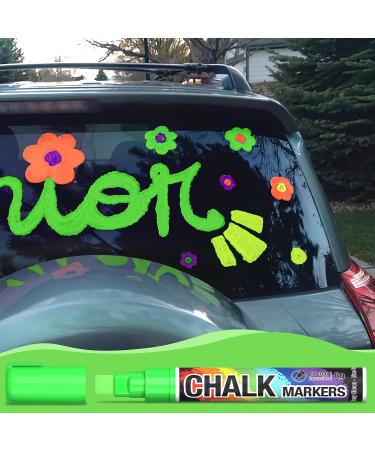 Jumbo Chalk Window Markers - 8 Washable Colors for Cars, Glass & Chalkboards - Buy Online on GoSupps.com