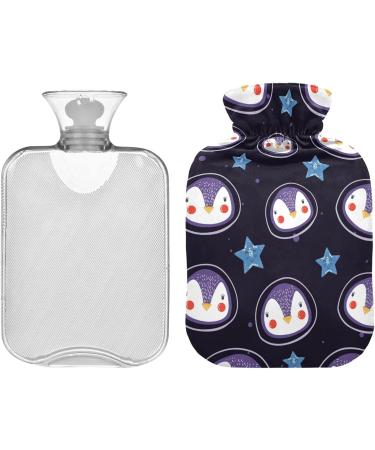 Naanle Galaxy Penguins Astronaut 2L Hot Water Bottle | Pain Relief & Heat Therapy | Transparent Cover for Bed & Hand/Foot Use - Buy Online on GoSupps.com