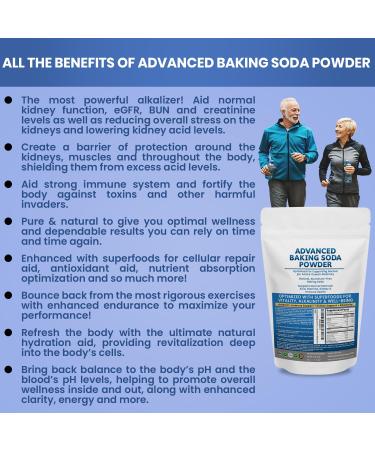 Advanced Baking Soda Powder: Organic Use Aluminum Free Baking Soda w/Superfoods to Support Kidneys Stomach Acid Alkalinity Immune Antacid Health & Wellness Organic Use - Buy Online on GoSupps.com