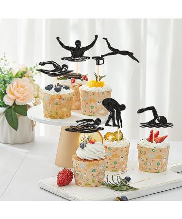 Keaziu 36 Pack Swim Cupcake Toppers Swimming Team Diving Cupcake Picks Swimming Cake Decorations for Summer Beach Pool Party Birthday Baby Shower Supplies - Buy Online on GoSupps.com