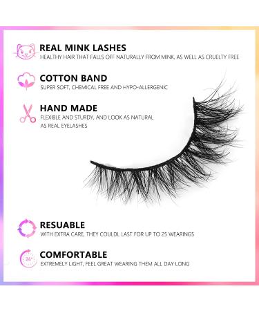 Barbiely 3 Pairs 14MM Mink Lashes - 100% Real Siberian Mink Fur, Cruelty-Free, Reusable & Handmade - Luxury Volume Cat-Eye Fake Eyelashes (SUPER IDOL) - Buy Online on GoSupps.com