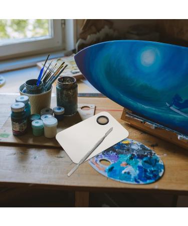 FOMIYES Makeup Palette | Stainless Steel Cosmetic Mixing Tray & Spatula for Foundation & Nail Art | Perfect for Makeup Artists - Buy Online on GoSupps.com