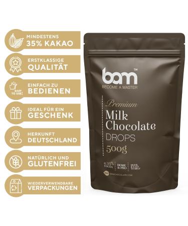 BAM Milk Chocolate Drops, Drops, Melting Callets, Baking for Home and Professional - 17.6 Oz