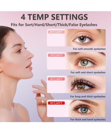 URSOBTF Heated Eyelash Curlers Electric Eyelash Curler Type C Rechargeable Heated Lash Curler for Women Natural Eye Lash Curler Makeup Tool with Eyelash Comb 24 Hours Long Lasting - Black - Buy Online on GoSupps.com