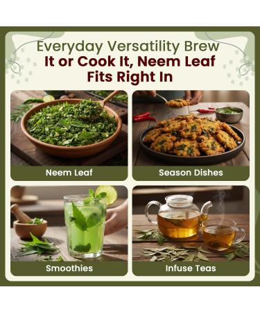 Organic Way Neem Leaf Cut and sifted | Herbal Tea | Premium Neem Leaf | USDA Certified | Non GMO & Gluten Free | Origin - India (4 oz - 1/4 lbs) 4 Ounce (Pack of 1) - Buy Online on GoSupps.com