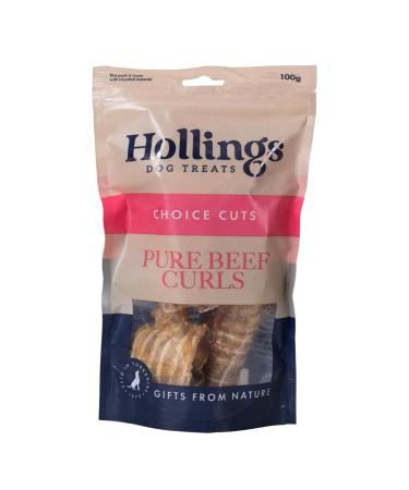 Hollings Beef Curls Dog Treats 100% Natural Grain Free & Easily Digestible Air Dried Treats for Adult Dogs Made From 100% Beef Trachea (100g) 100 g (Pack of 1) - Buy Online on GoSupps.com