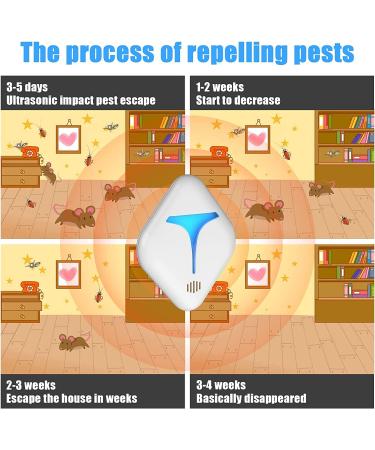 Ultrasonic Pest Repeller 6 Pack - Indoor Electronic Mouse Repellent for Home - Attic, Garage, Basement, Warehouse - White-Blue - Buy Online on GoSupps.com