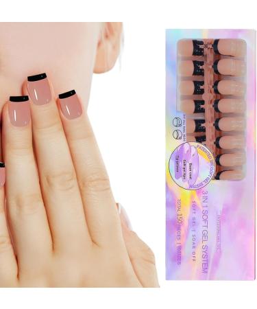 Black Tip Press On Nails Short Wearable French Tip Nail Kit With No Trace Manicure Nail Art Set For Experienced Nail Technicians Hobbyists Lencyh French Black Wear 13 - Buy Online on GoSupps.com