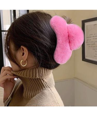 Large Fluffy Plush Hair Claw Clip for Women Winter Fluffy Fuzzy Hair Clips Non-slip Hair Jaw Clips Barrettes for Thick Long Hair - Buy Online on GoSupps.com