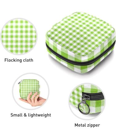 Shop Women's Plaid Green Portable Period Kit | Bonds Storage Pocket Keeper Bag - Perfect for Girls - Buy Online on GoSupps.com