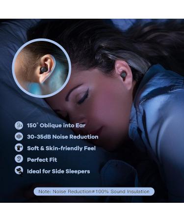 AGPTEK Reusable Noise Reduction Earplugs - 2 Pairs for Sleeping, Flights, Travel - 35db Noise Cancelling - Silicone Ear Plugs with S/M/L/Double Layer Tips - Black - Buy Online on GoSupps.com