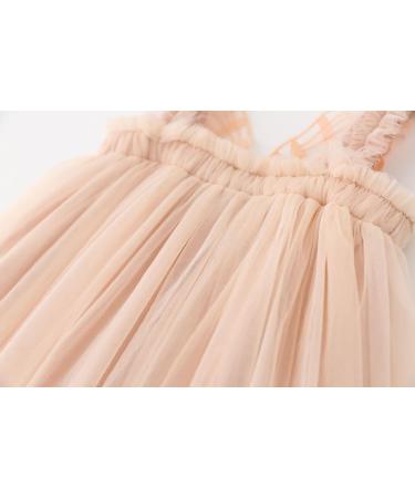 PythJooh Toddler Girl Butterfly Wings Tutu Dress 3-4 Years Champagne - Daisy Stars Princess Sundress - Buy Online on GoSupps.com