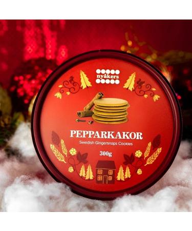 Nyakers Pepparkakor Vegan Ginger Snap Cookies - Dairy-Free Gourmet Snacks - Holiday Food Gift (10.58oz) - Buy Online on GoSupps.com