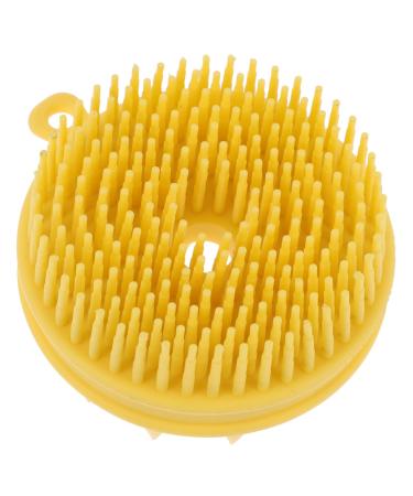 Healeved 1pc Silicone Shampoo Brush Loofah Shower Scrubber Brush Double-Sided Body Exfoliating Brush Silicone Shower Scrubber Toddler Tool Massage Brush Head Brush Scalp Child 7x7cm Yellow