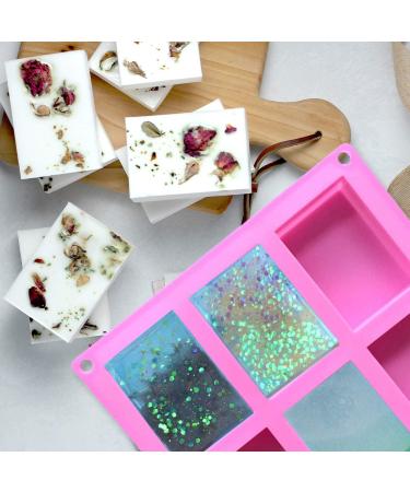 OBSGUMU 3 Pack Silicone Soap Molds - 6 Cavities Flowers Soap Mold - Ideal for Handmade Soap, Cake, Chocolate, Biscuit, Pudding - Pink - Buy Online on GoSupps.com