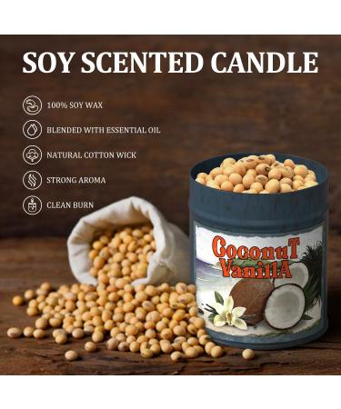 Premium Vanilla & Coconut Salking Fragrance Candles - Natural Soy Wax 90 Hours Burn Time Perfect Holiday Gift - Buy Online on GoSupps.com