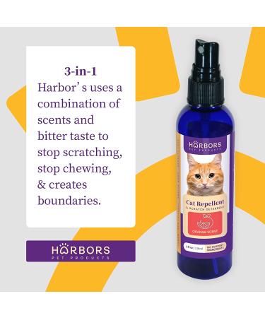 Harbor's Scented Cat Repellent Spray - 4 oz Indoor Training Solution for Furniture and Plants - Orange Scent - Buy Online on GoSupps.com