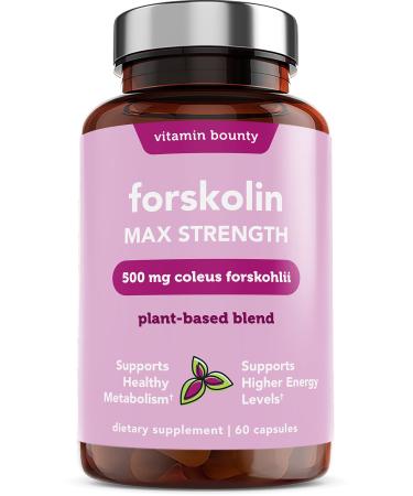 Vitamin Bounty Forskolin Max Strength - Forskolin Extract  Forskolin Supplement  Forskohlii Coleus Supplement  Coleus Forskohlii Extract  Plant Based  Non GMO - 60 Capsules