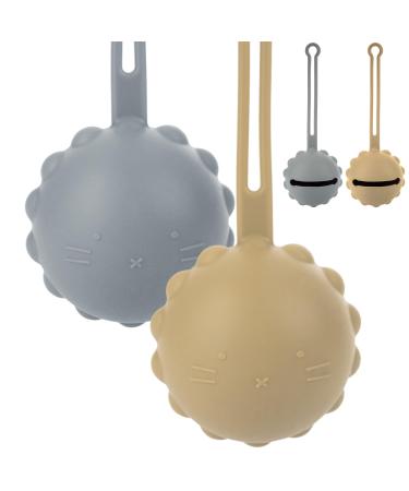 Happydoo - 2 pacifier box - pacifier box for on the go - pacifier storage - pacifier box - bpa free - 2 pacifier storage box - pacifier storage box - baby accessories beige gray - Buy Online on GoSupps.com