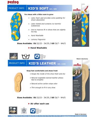 Pedag Kid's Soft Foam Insole Toddler Ch 9.5/10 EU 26/27 - Pack of 3 - Buy Online on GoSupps.com