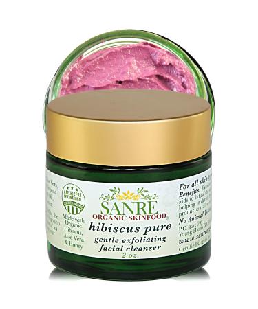 Hibiscus Pure - USDA Made with Organic Gentle Exfoliating Face Cleanser For All Skin Types