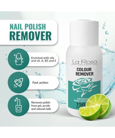  La Rosa LaRosa Acetone-Free Nail Polish Remover 150ml - Acetone-Free Nail Polish Remover - COLOUR REMOVER LIQUID - Gentle and Effective Nail Polish Remover - Buy Online on GoSupps.com