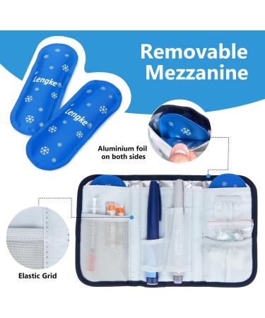 Youshares Insulin Cooling Bag - Insulated Diabetes Medication Storage Case with 2 Cooling Batteries for Travel - Perfect for Insulin Pens & Diabetic Accessories (Dark Blue) - Buy Online on GoSupps.com