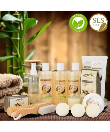 Warm Vanilla Sugar & Coconut Milk Deluxe Spa Gift Basket for Women - Ultimate Large Bath & Body Set - Buy Online on GoSupps.com
