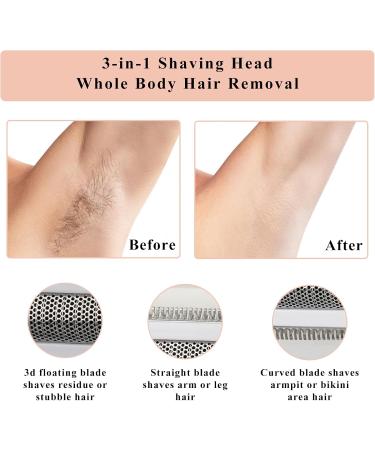 Beanify 2024 Led Display Electric Razor Beauty Women's Wet & Dry Electric Shaver Painless 4 in 1 Painless Body Razors Cordless 3-Blade Ladies Shaver for Legs Arm Underarms Bikini (Purple) - Buy Online on GoSupps.com