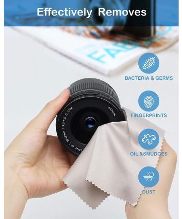 50 Pcs Microfiber Cleaning Cloths | Reusable 7x6 Inch Grey | Ideal for Lenses Glasses Screens Cameras & More - International Shipping Available - Buy Online on GoSupps.com
