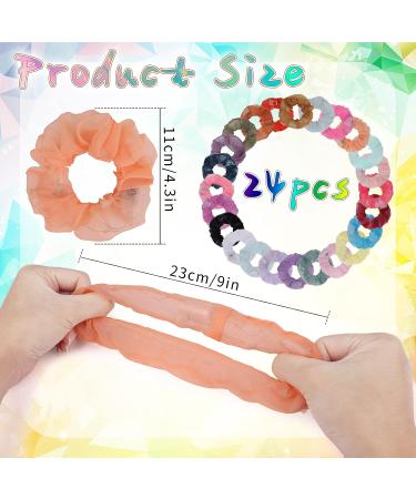 24PCS LED Light Up Hair Scrunchies for Women & Girls - Colorful Yarn Elastic Bands for Glow in the Dark Hair Accessories - Perfect for Halloween & Neon Party - Includes Storage Bag - Buy Online on GoSupps.com