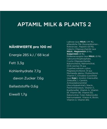 Aptamil Milk & Plants 2 - Follow-On Formula for 6+ Months | Omega 3 DHA & ALA | Palm Oil-Free Baby Milk Powder 800g - Buy Online on GoSupps.com