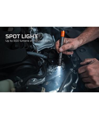 NEBO Inspector 500+ Pen Light, 500 Lumen LED Rechargeable Pocket Size Pen Flashlight with Steel Pocket Clip, USB Charging Cable, IPX7 Waterproof, and Magnetic Base, Gunmetal Gray - Buy Online on GoSupps.com
