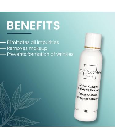 BelleC te Paris Marine Collagen Anti Aging Cleanser - Lichen Extract & Peptides for Dull And Dehydrated Skin Removes Impurities & Makeup Toxins | Organic Seaweed Facial Cleanser 4 fl oz - Buy Online on GoSupps.com