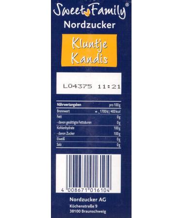 Sweet Family Nordzucker Kluntje Rock Candy 1kg - Premium German Sugar Crystals for Teas & Desserts | Order Internationally - Buy Online on GoSupps.com