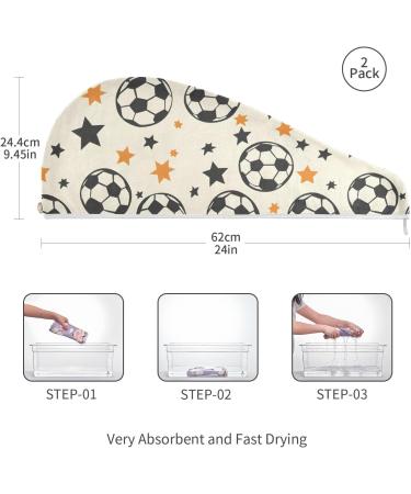Many Ball and Star Hair Towel 2 Pack | Super Absorbent Quick Dry Hair Turbans for Women & Girls - Buy Online on GoSupps.com