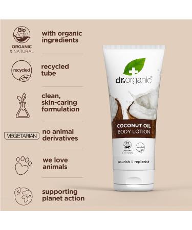 Organic Coconut Oil Lotion | Moisturizing for Dry Skin | Natural & Vegetarian | Paraben & SLS Free | 200ml - Buy Online on GoSupps.com