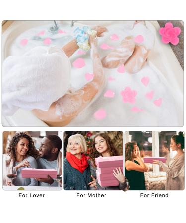 Rotumaty Floral Scented Bath Soap Rose Flower Petals Set - Perfect Gifts for Women, Girls, Mom - 12 PCS/Pink - Buy Online on GoSupps.com