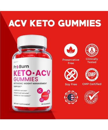 Pro Burn Keto Gummies - Vegan Formula with Apple Cider Vinegar, B12, Beet Root Juice - Buy Online on GoSupps.com